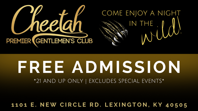 Cheetah Lexington free admission